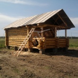 Сборка «в чашу» бани из деревянного сруба фото