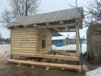 Баня 3х3 с террасой 3х3 (Тульская обл., Белевский р-н, с. Болото)