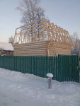 Дом из бревна ручной рубки 7х7 с ломаной крышей (Ленинградская обл., Выборгский р-н, СНТ НИИ Радио)